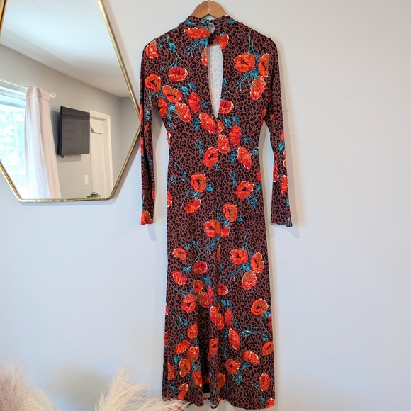 Free People Red and Black Sheath Dress with Bishop Sleeves - Picture 5 of 12